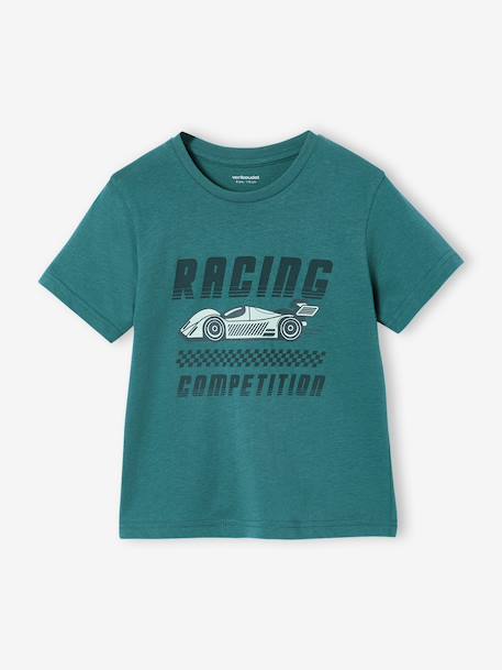 Lot 3 T-shirts manches courtes bleu pétrole+caramel+marine+noix de pécan+vert amande+vert sauge 2 - vertbaudet enfant 