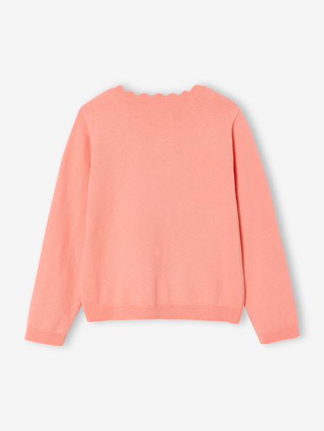 Pull fille personnalisable mandarine+marine+pivoine+vert de gris 3 - vertbaudet enfant 