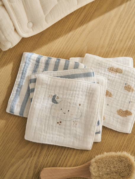 Lot de 6 lingettes lavables Bord de mer+Nuages 4 - vertbaudet enfant 