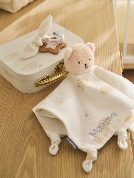 Doudou personnalisable et hochet avec mallette NUAGE blanc 1 - vertbaudet enfant 
