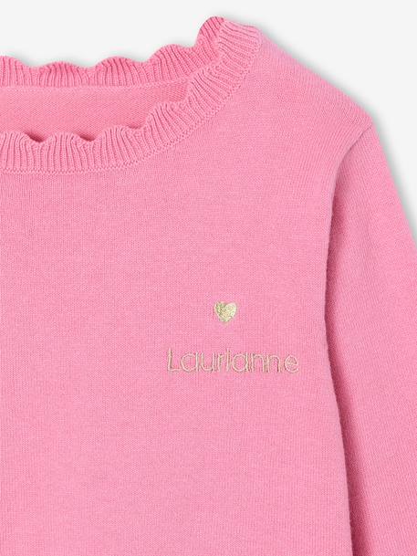 Pull fille personnalisable mandarine+marine+pivoine+vert de gris 12 - vertbaudet enfant 