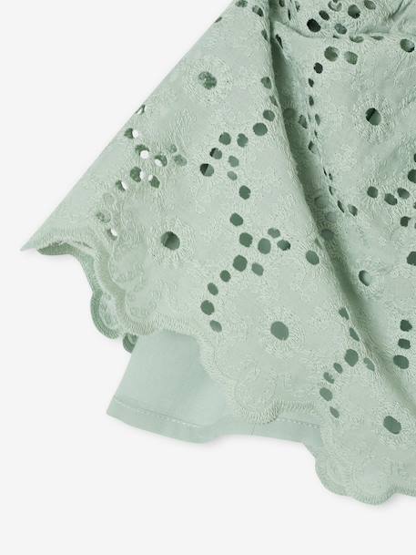 Blouse fille broderie anglaise à volants vert sauge 4 - vertbaudet enfant 
