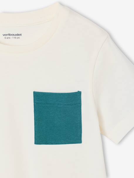 Lot 3 T-shirts manches courtes bleu pétrole+caramel+marine+noix de pécan+vert amande+vert sauge 7 - vertbaudet enfant 