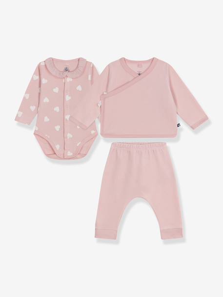 Coffret cadeau ensemble bébé velours 3 pièces rose 1 - vertbaudet enfant 