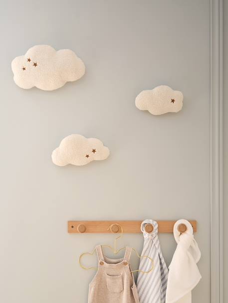 Lot 3 décorations murales nuages beige 1 - vertbaudet enfant 
