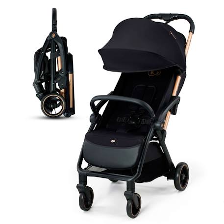 Poussette Kinderkraft APINO légère et compacte avec pliage automatique, dossier inclinable et roues increvables Gris+Noir 1 - vertbaudet enfant 