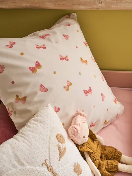 Parure housse de couette et taie d'oreiller ENVOLEE rose imprimé 3 - vertbaudet enfant 