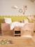 Lit enfant surélevé avec rangements cannage LIGNE POÉSIE rose nude 1 - vertbaudet enfant 