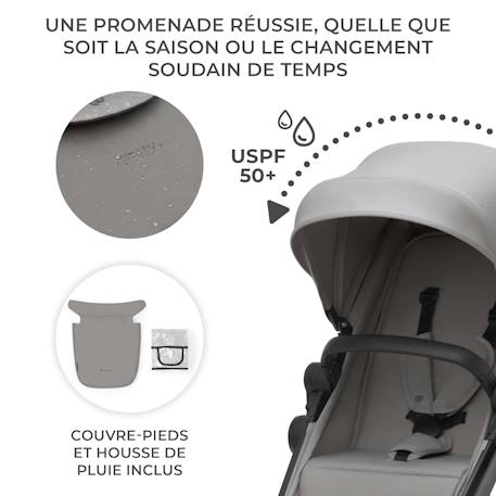 Poussette trio newly dès la naissance Beige+Gris+Noir 10 - vertbaudet enfant 