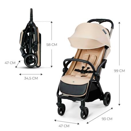 Poussette Légère voyage, pliage automatique, jusqu'à 24 kg - Apino Beige+Gris+Multicolore 6 - vertbaudet enfant 