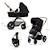 Poussette 4 en 1 Kinderkraft MOOV 2 AIR avec Siège 2 en 1 Transformable, Roues Gonflables et Travel System Beige+Gris+Noir 18 - vertbaudet enfant 