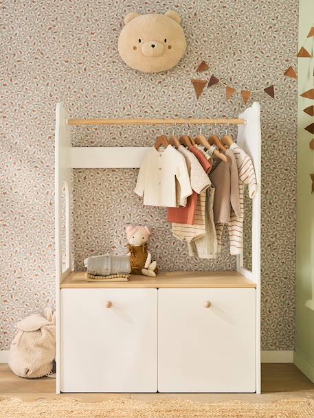 Portant et bureau enfant 2 en 1 Ourson blanc 1 - vertbaudet enfant 