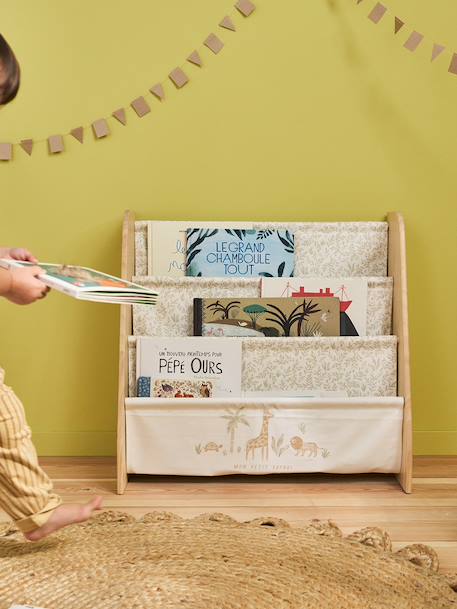 Rangement livre textile beige imprimé+blanc imprimé 1 - vertbaudet enfant 