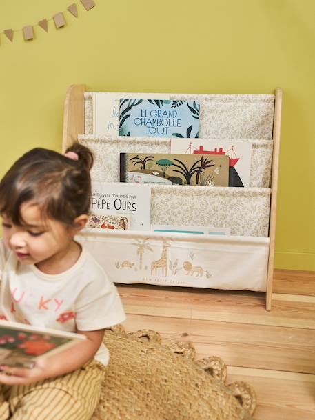 Rangement livre textile beige imprimé+blanc imprimé 2 - vertbaudet enfant 