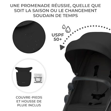 Poussette trio newly dès la naissance Beige+Gris+Noir 16 - vertbaudet enfant 