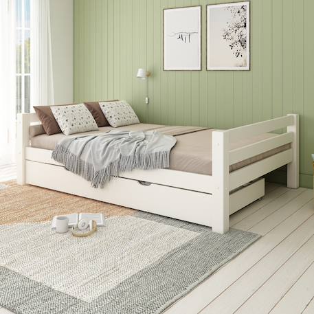 Lit ado extra-solide en bois massif hercule Blanc 2 - vertbaudet enfant 