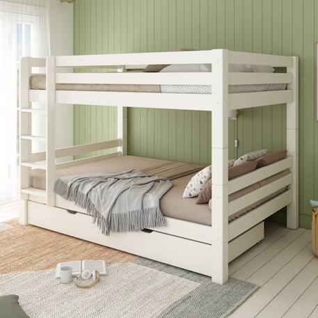 Lit superposé h160 séparable extra-solide en bois massif hercule Blanc 3 - vertbaudet enfant 