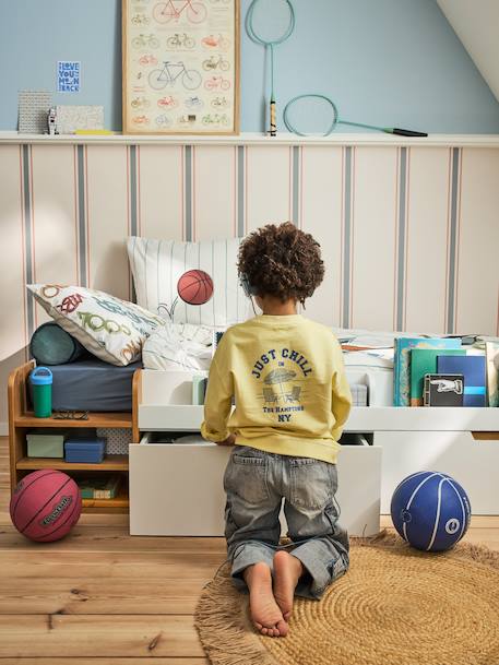 Lit enfant avec rangements 90x200cm Pirouette blanc 2 - vertbaudet enfant 