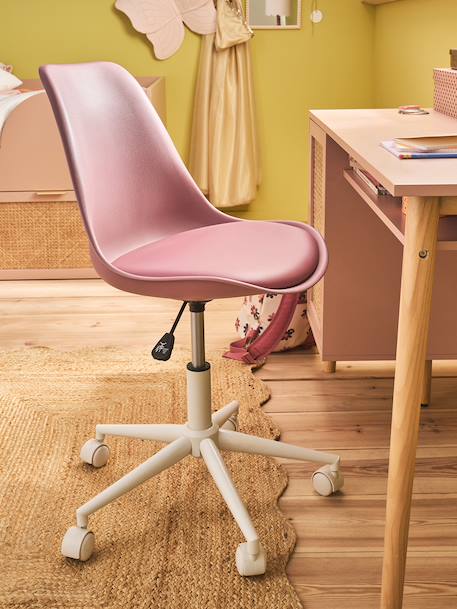 Chaise de bureau enfant à roulettes blanc+bleu+rose+vert 11 - vertbaudet enfant 