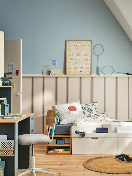 Lit enfant avec rangements 90x200cm Pirouette blanc 4 - vertbaudet enfant 