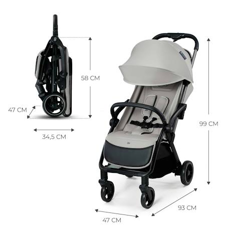 Poussette Kinderkraft APINO légère et compacte avec pliage automatique, dossier inclinable et roues increvables Noir 6 - vertbaudet enfant 