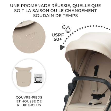 Poussette trio newly dès la naissance Beige+Gris+Noir 4 - vertbaudet enfant 