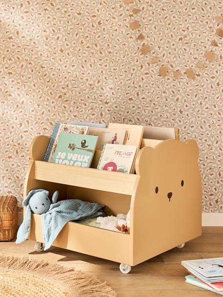 Bibliothèque enfant à roulettes OURSON moka 1 - vertbaudet enfant 