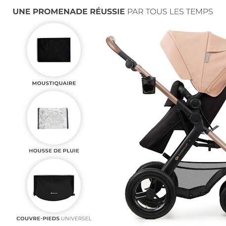 Poussette 4en1 de la naissance à 3 ans, Moov 2 Beige+Noir 5 - vertbaudet enfant 