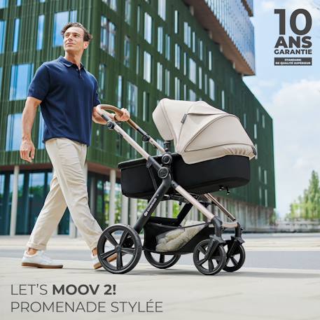 Poussette 4en1 de la naissance à 3 ans, Moov 2 Beige+Gris+Noir 8 - vertbaudet enfant 