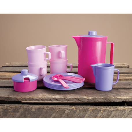 Set de café  (my little princesse) - 17 pièces en filet Violet 2 - vertbaudet enfant 