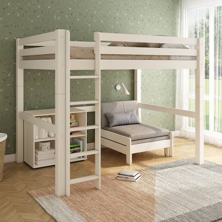 Lit mezzanine extra-solide en bois massif  hercule Blanc 4 - vertbaudet enfant 