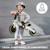 Tricycle Kinderkraft 4TRIKE Pliant 3 en 1 avec Draisienne, Tricycle à Pédales, Selle Réglable et Cadre Aluminium Grey+Honey 9 - vertbaudet enfant 