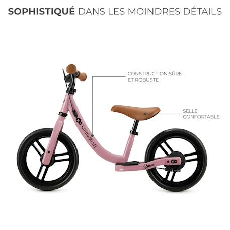 Draisienne Kinderkraft SPACE avec Frein à Main, Roues EVA Increvables, Selle Réglable et Repose-Pieds Antidérapant Blue+Green+Pink 17 - vertbaudet enfant 