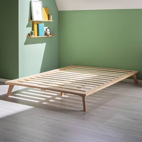 Lit plateforme en hêtre naturel  yumi Bois naturel 3 - vertbaudet enfant 