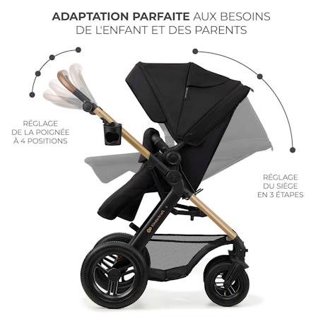 Poussette 3 en 1 Kinderkraft MOOV 2 AIR avec Siège 2 en 1 Transformable, Roues Gonflables et MINK PRO i-Size Inclus Beige+Gris+Gris anthracite+Noir 23 - vertbaudet enfant 