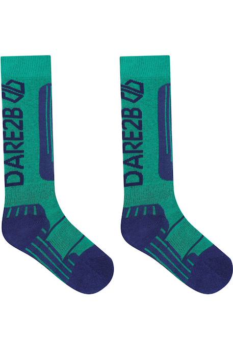Chaussettes de ski coton Vert vif / denim sombre 2 - vertbaudet enfant 
