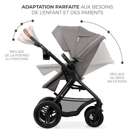 Poussette 3 en 1 Kinderkraft MOOV 2 AIR avec Siège 2 en 1 Transformable, Roues Gonflables et MINK PRO i-Size Inclus Beige+Gris+Gris anthracite+Noir 11 - vertbaudet enfant 