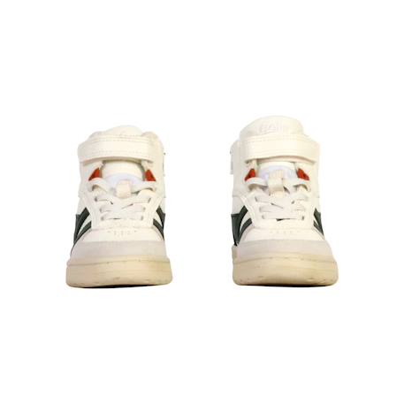 Baskets montantes  à scratch Blanc+Blanc cassé+Blanc Rouge+Blanc vert marine 21 - vertbaudet enfant 
