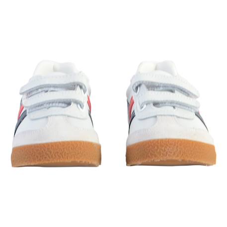 Baskets basses à scratch Blanc bleu rouge 5 - vertbaudet enfant 