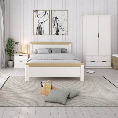 Lit avec chevets pin massif  andréas Blanc bois 5 - vertbaudet enfant 