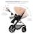Poussette Kinderkraft MOOV 2 3 en 1 avec Siège 2 en 1 Transformable, MINK PRO i-Size, Travel System et Roues Increvables Beige+Gris+Noir 5 - vertbaudet enfant 