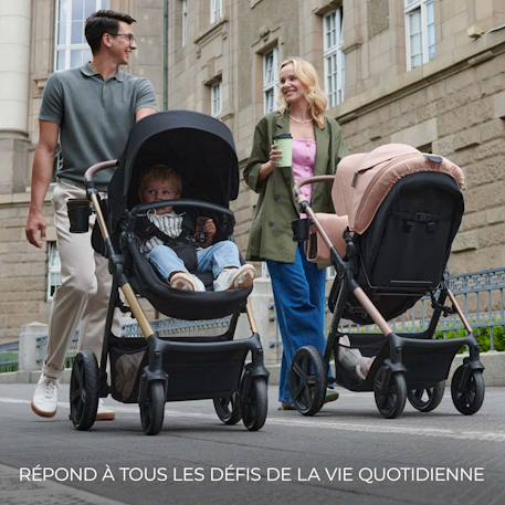 Poussette Kinderkraft MOOV 2 3 en 1 avec Siège 2 en 1 Transformable, MINK PRO i-Size, Travel System et Roues Increvables Beige+Gris+Noir 15 - vertbaudet enfant 