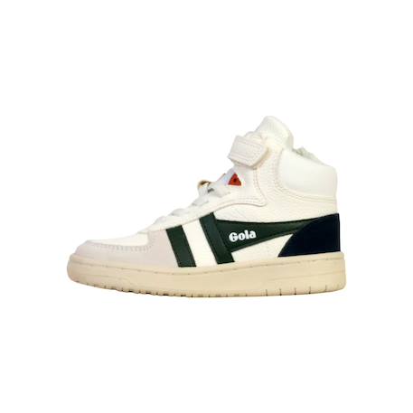 Baskets montantes  à scratch Blanc+Blanc cassé+Blanc Rouge+Blanc vert marine 18 - vertbaudet enfant 