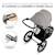 Poussette Tout-Terrain Kinderkraft HELSI 2 avec 3 Roues Gonflables Amorties, Dossier Allongé et Poignée Réglable Gris+Noir 5 - vertbaudet enfant 
