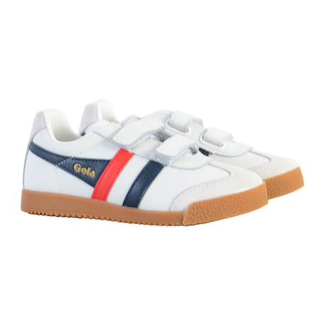 Baskets basses à scratch Blanc bleu rouge 3 - vertbaudet enfant 