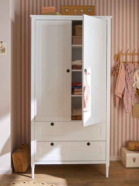 Armoire 2 portes + 2 tiroirs Canopée blanc 2 - vertbaudet enfant 
