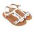 Sandales en cuir  à brides Blanc argent 3 - vertbaudet enfant 