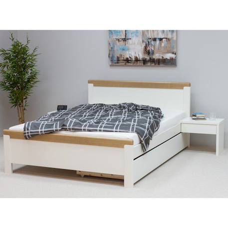 Lit avec chevets pin massif  andréas Blanc bois 3 - vertbaudet enfant 