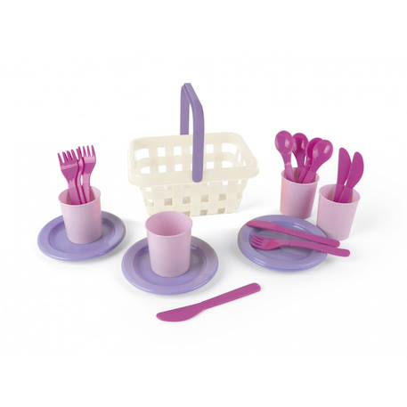 Set de pique-nique  - 17 pièces en filet rose et violet 1 - vertbaudet enfant 