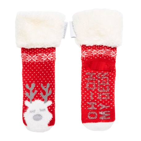 Chaussettes fourrées fille noël rouge 1/8 ans Rouge 1 - vertbaudet enfant 